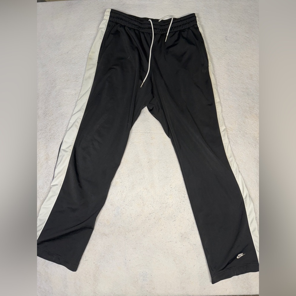 Vintage Y2K Men’s‎ Medium Black White Stripe Ankle Zip Track Pants